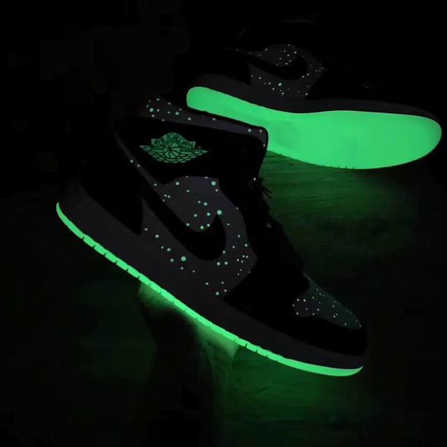 Air Jordan 1 Men's Basketball Shoes Black White Green Light;